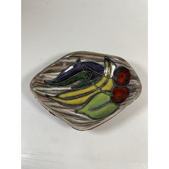 Vintage Italian art pottery sgraffito San Marino dish Leather bottom - Picture 6 of 9